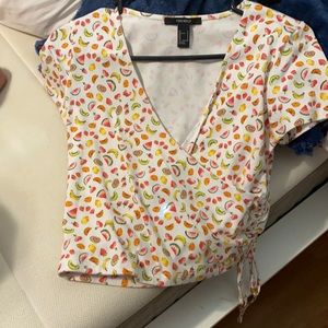 Forever 21 fruit tie shirt